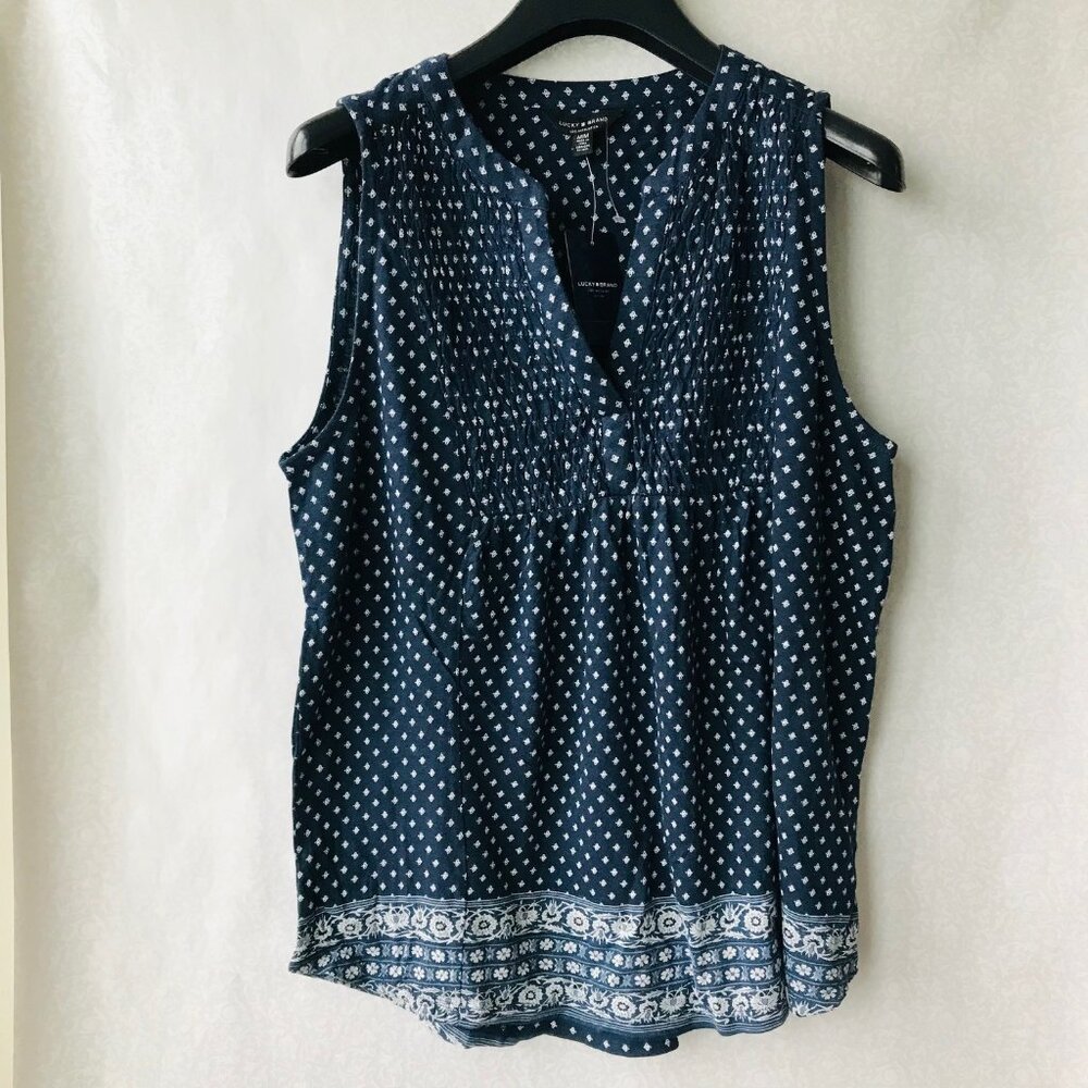 Lucky brand women  Sleeveless top Flower  60% Cotton 40% Modal  Size: M
